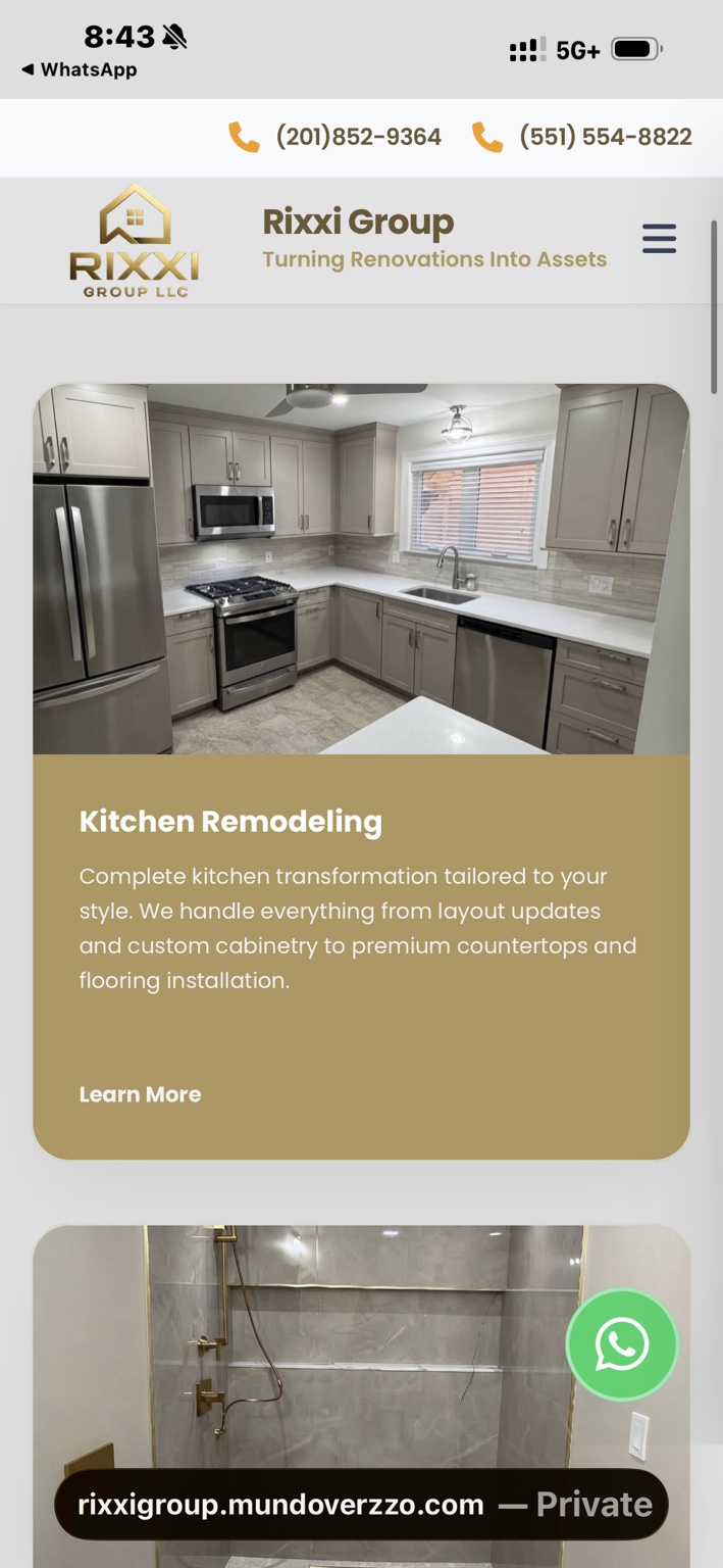 Completed RiXXi Group kitchen remodel with new cabinetry, counters, and flooring